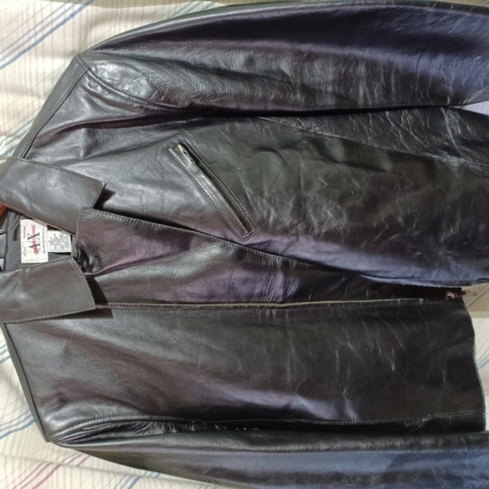 Armani Exchange Black Leather Jacket